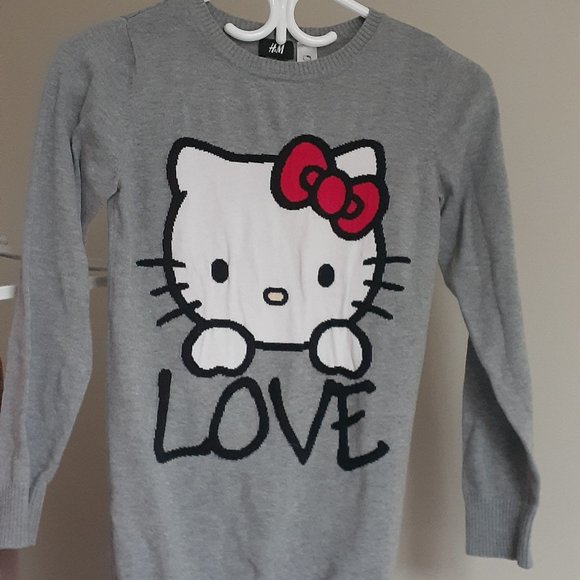 Hello Kitty grey sweater Love H&M - Picture 1 of 6